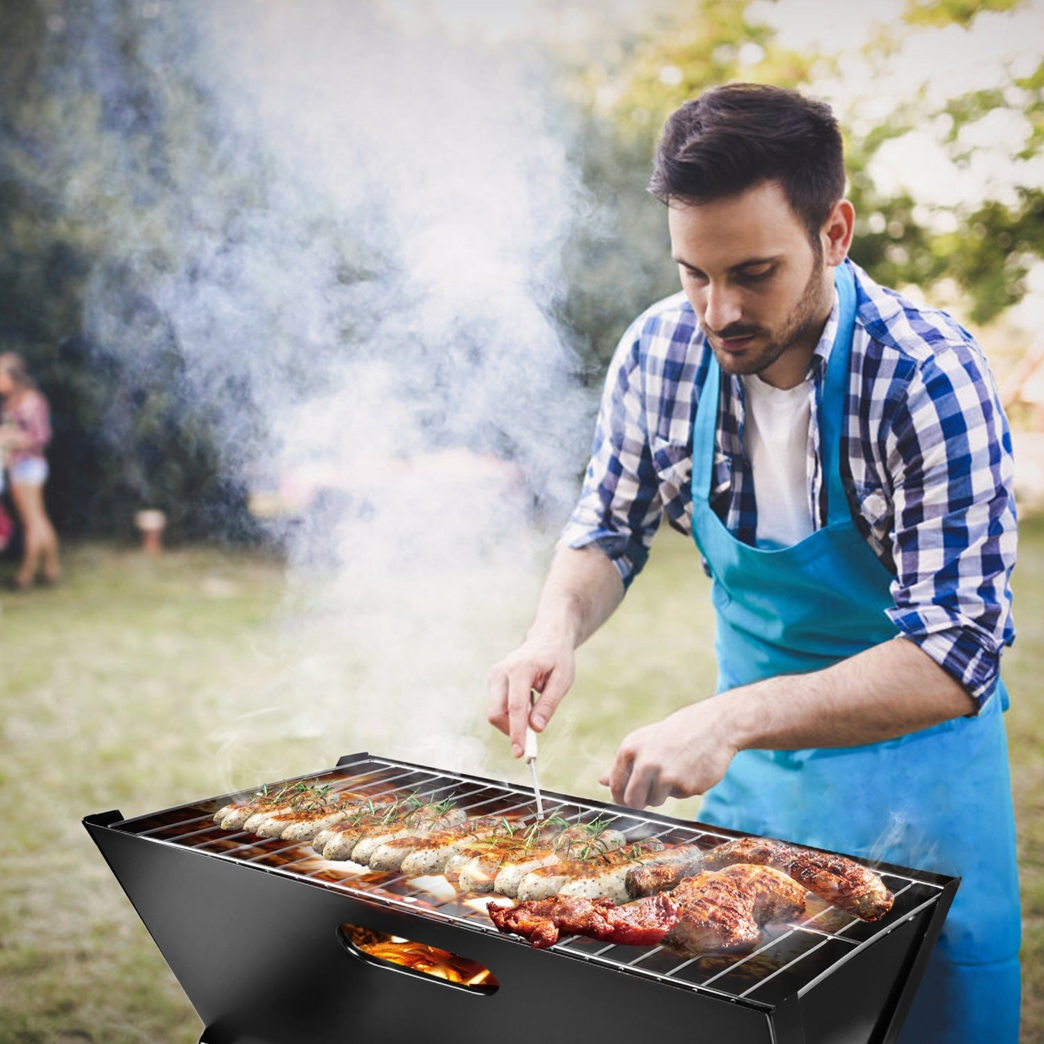 Portable BBQ Barbecue Grill Foldable Charcoal Grill Camping Garden Outdoor Travel Doba